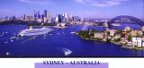 The Oriana glides up Sydney Harbour post card