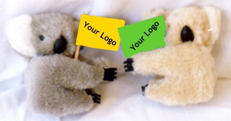 corporate gift - koala bears with your corporate flag