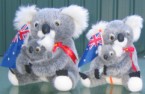 Koala plush toy with Australian flag