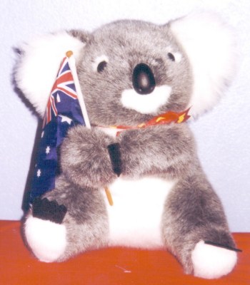 big koala toy with Australian flag