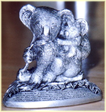 Cast pewter koala figurine