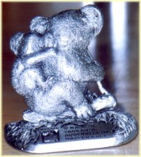 Rear view of the koala figurine