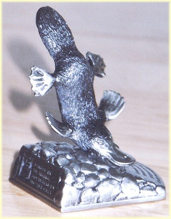 Cast pewter platypus figurine