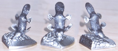 platypus pewter figurine side views