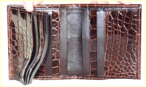 executive crocodile leather wallet inside features